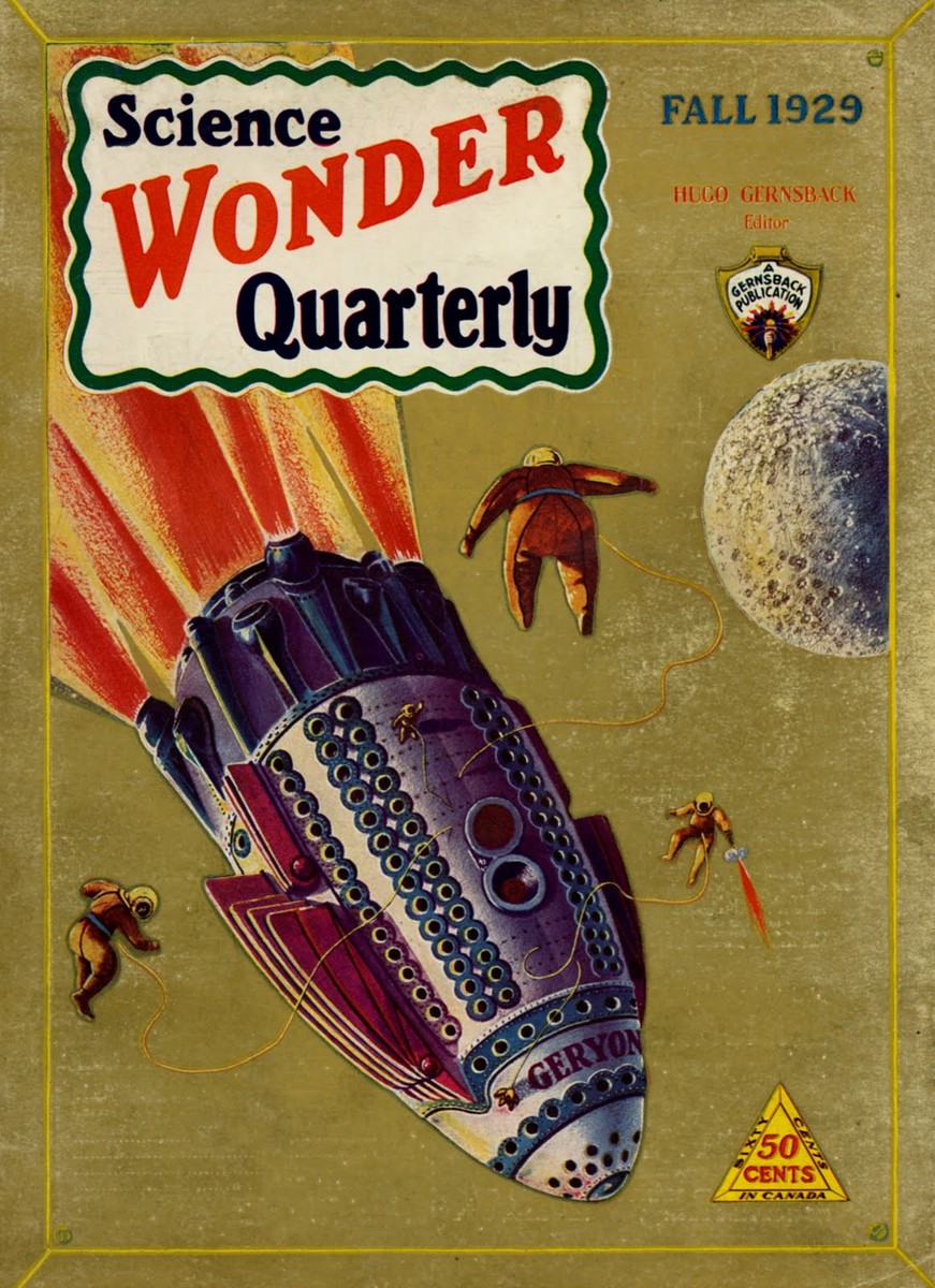 Space-Walking Astronauts Near Moon, Science Wonder Quarterly Fall 1929