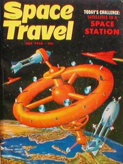 Toroidal Space Station Cover, Space Travel Magazine July 1958