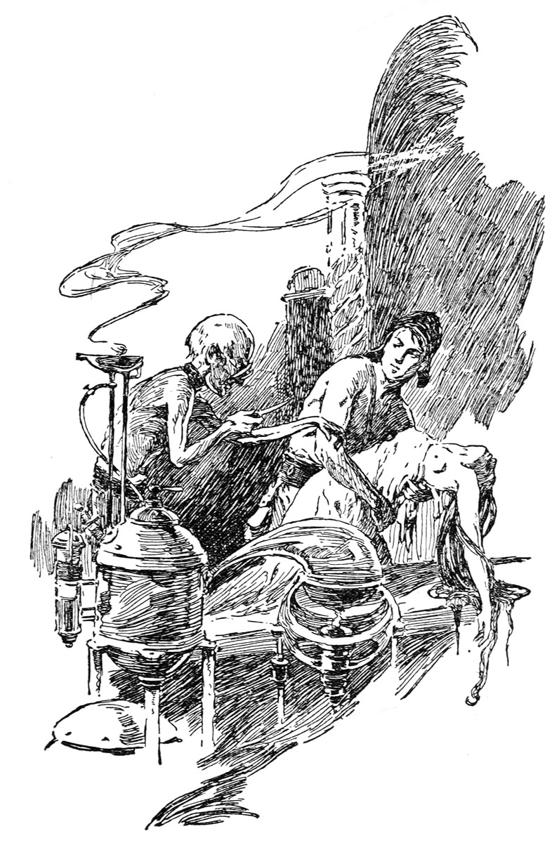 Mad Scientist Creates Miniature Life in Alchemical Laboratory, circa 1895