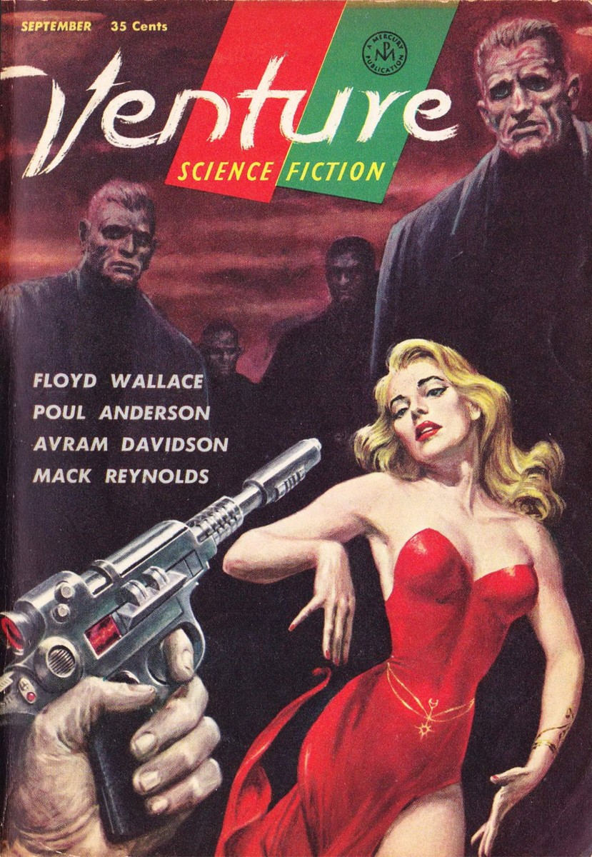 Venture Science Fiction Sept 1957 — Blonde in Red Defies Alien Menace