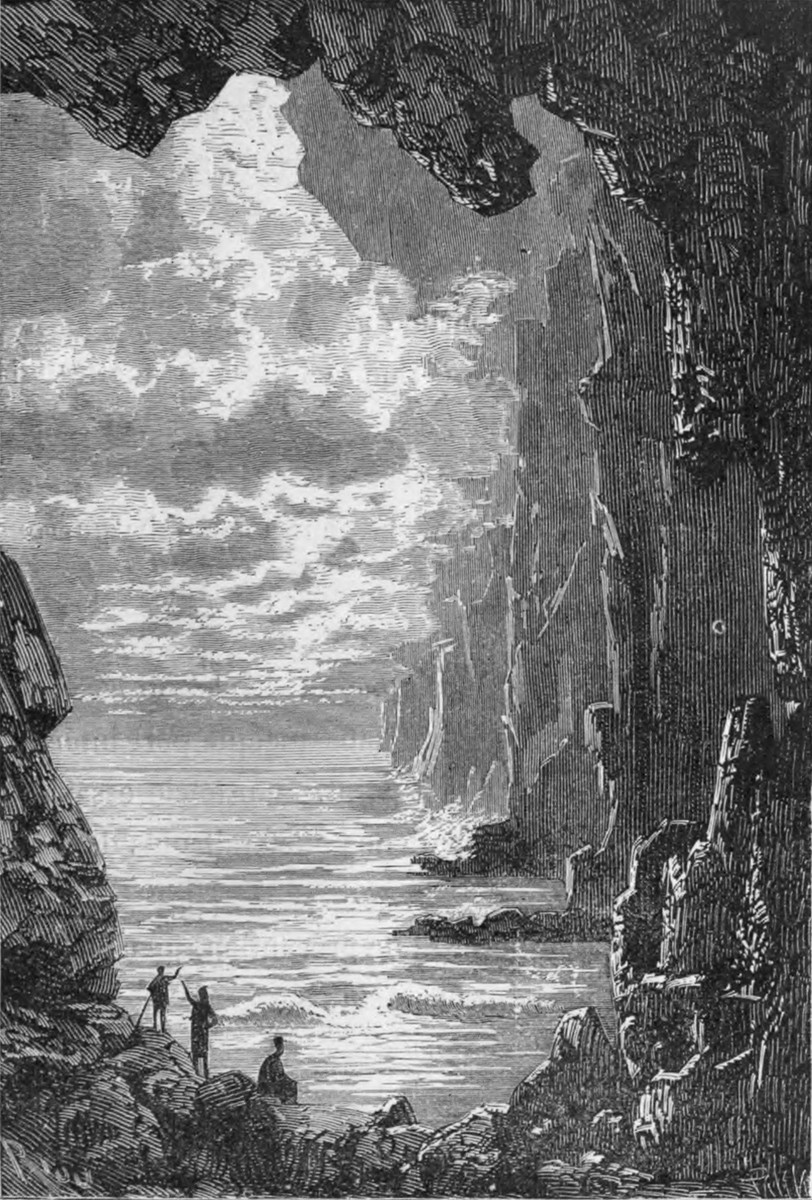 Jules Verne 'Journey to the Center of the Earth' Sea Cave Explorers, c.1864
