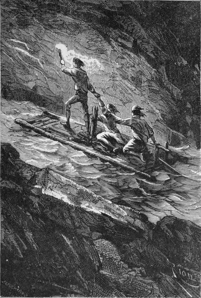 Journey to the Center of the Earth — Raft on Underground River, Riou 1864