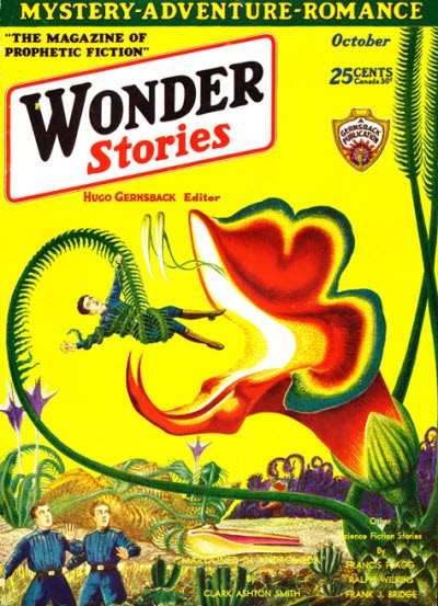 Giant Carnivorous Plant Attacks Humans, Wonder Stories Oct 1931