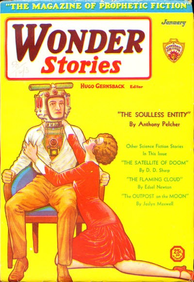 Wonder Stories 'The Soulless Entity' Cover – Robot Controls Woman, Jan 1932