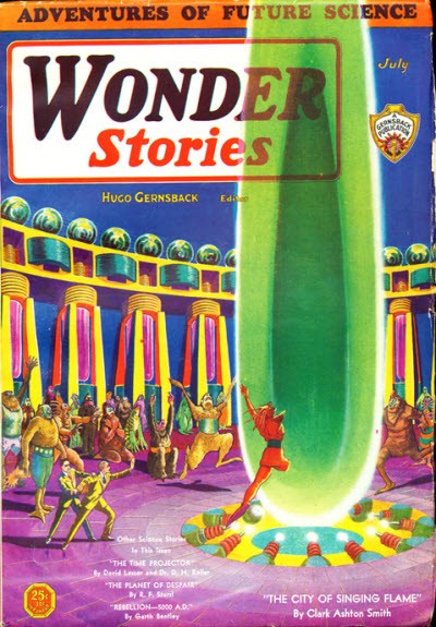 Wonder Stories July 1931 – City of Singing Flame Portal Cover Art