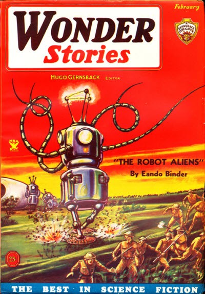 Wonder Stories 'Robot Aliens' Cover — Eando Binder, February 1935