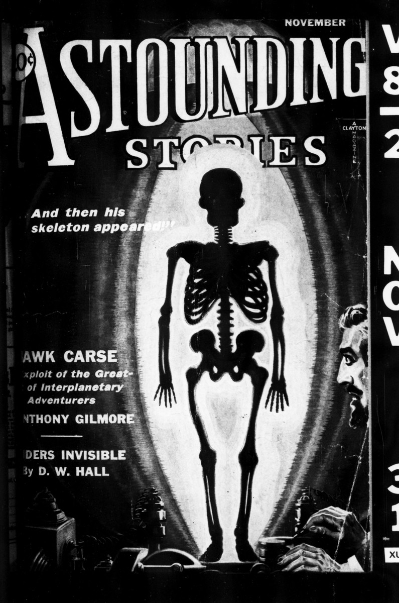 Astounding Stories November 1931 — X-Ray Skeleton Transparency Cover