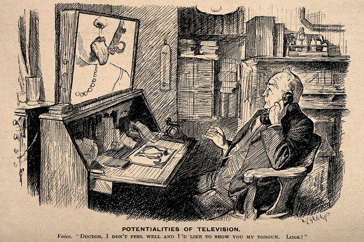 Potentialities of Television: Victorian Telemedicine Cartoon, c.1890s