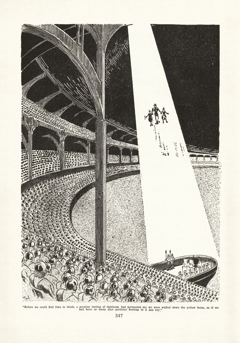 Frank R. Paul's Anti-Gravity Beam in Vast Alien Arena, c.1929