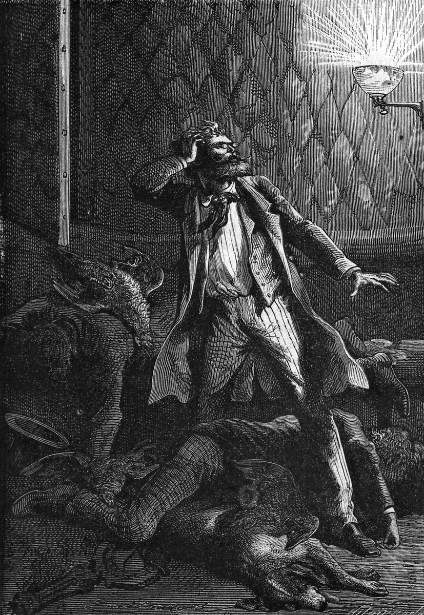 Jules Verne's Around the Moon – Lunar Rat Infestation Scene, c.1870