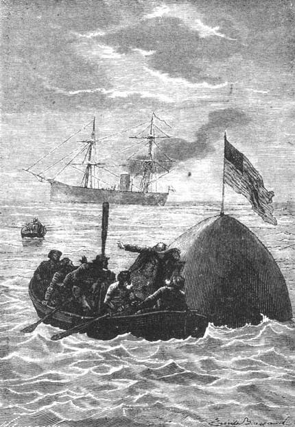 Jules Verne's Around the Moon: Survivors Rescued at Sea, 1870