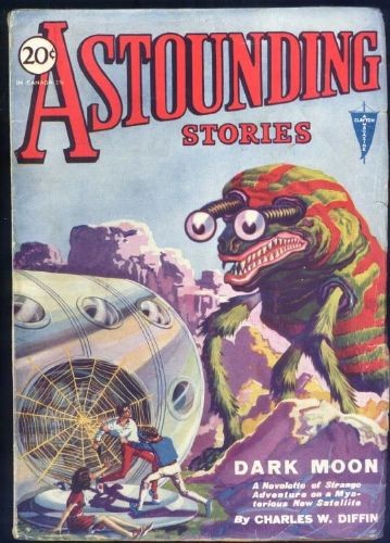 Astounding Stories 'Dark Moon' Cover — Green Bug-Eyed Monster, 1931