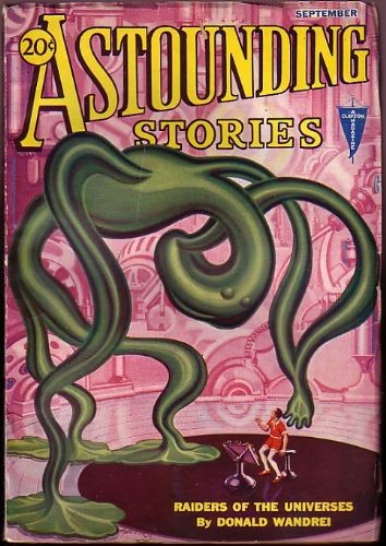 Giant Tentacled Monster Menaces Humans, Astounding Stories Sept 1932