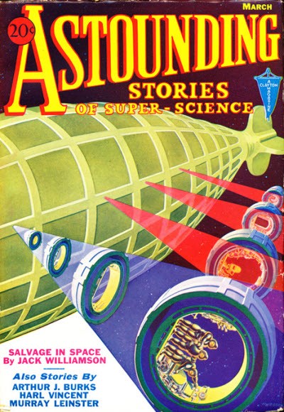 Astounding Stories March 1931 – Giant Space Vessel Salvage in Space Cover