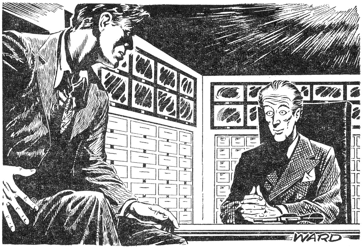 Ward's Sinister Lab Confrontation – Pulp Sci-Fi Interior Illustration