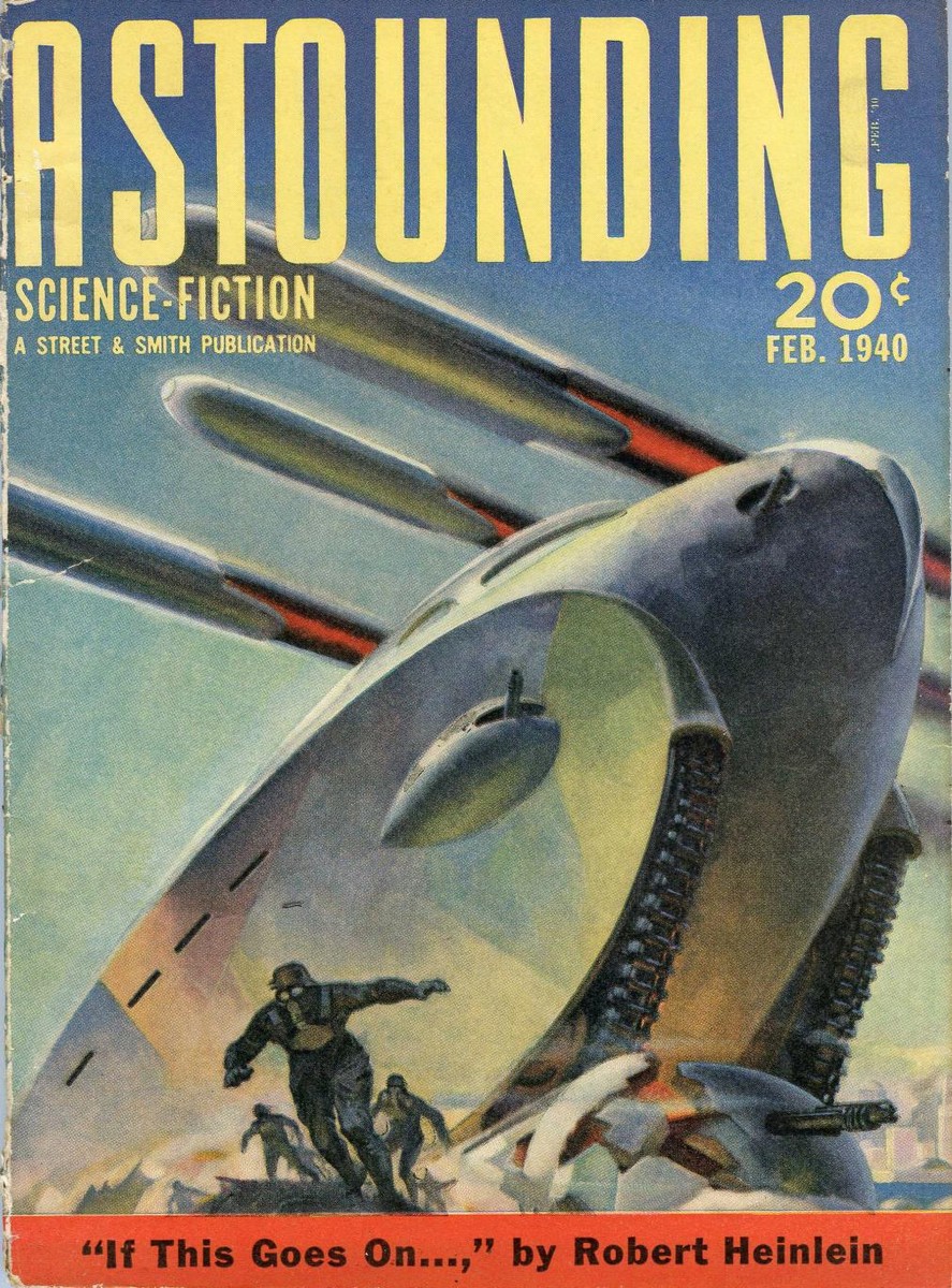 Astounding Science-Fiction Feb 1940 – Heinlein's 'If This Goes On...' Air Assault Cover
