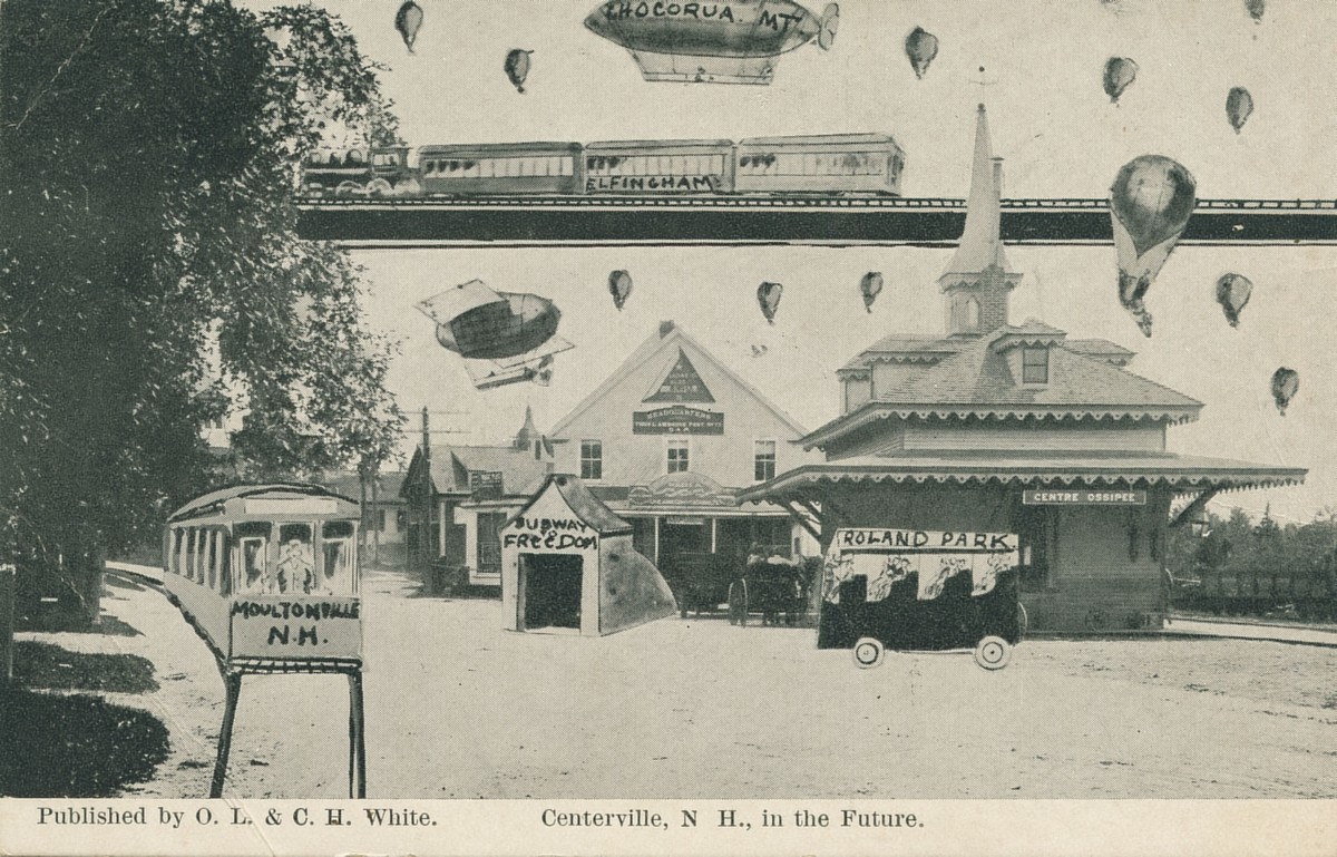 Centerville NH in the Future: Edwardian Retro-Futurist Fantasy Postcard