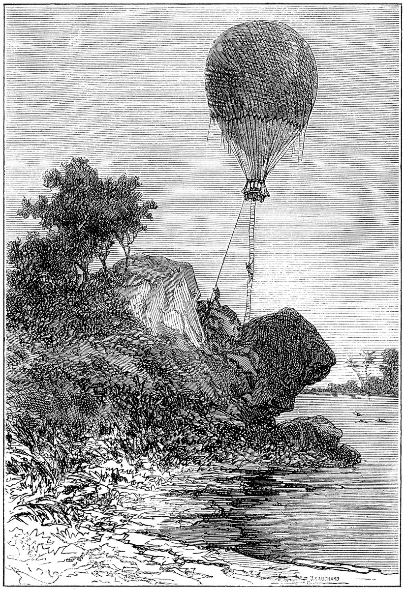 Balloon Rescue Scene from Jules Verne's Five Weeks in a Balloon, 1863