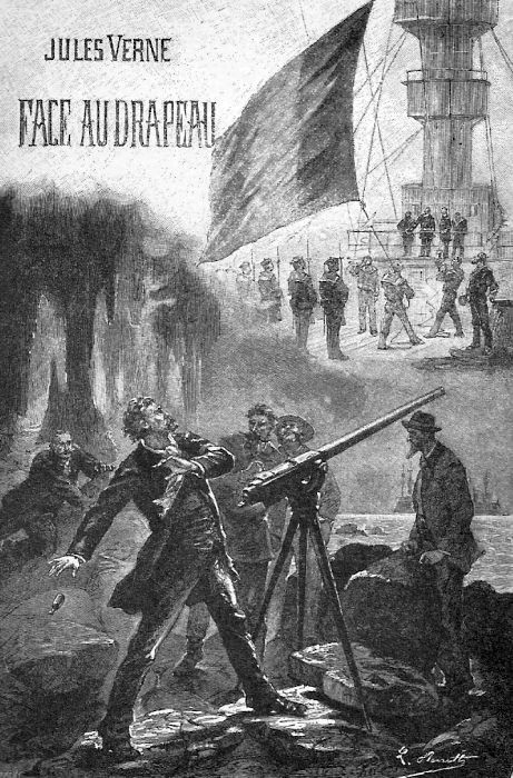 Jules Verne 'Face au Drapeau' — L. Benett Frontispiece, 1896