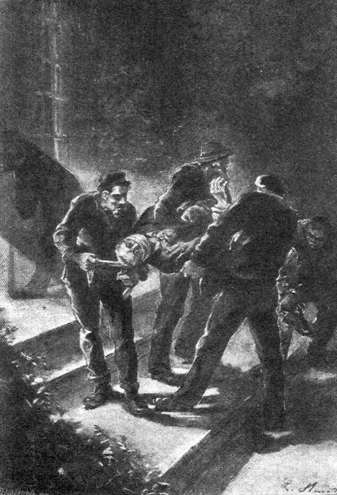Aliens Abduct Unconscious Man in Night Raid — Victorian Sci-Fi Book Illustration