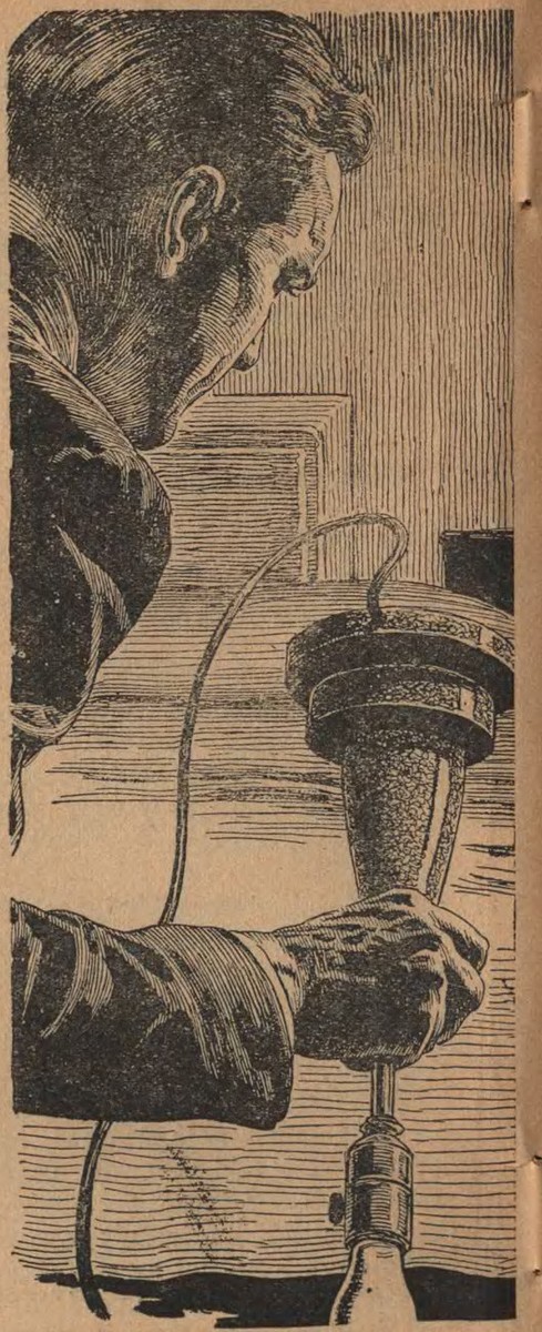 Mad Scientist Operates Mysterious Device — Pulp Era Interior Illustration