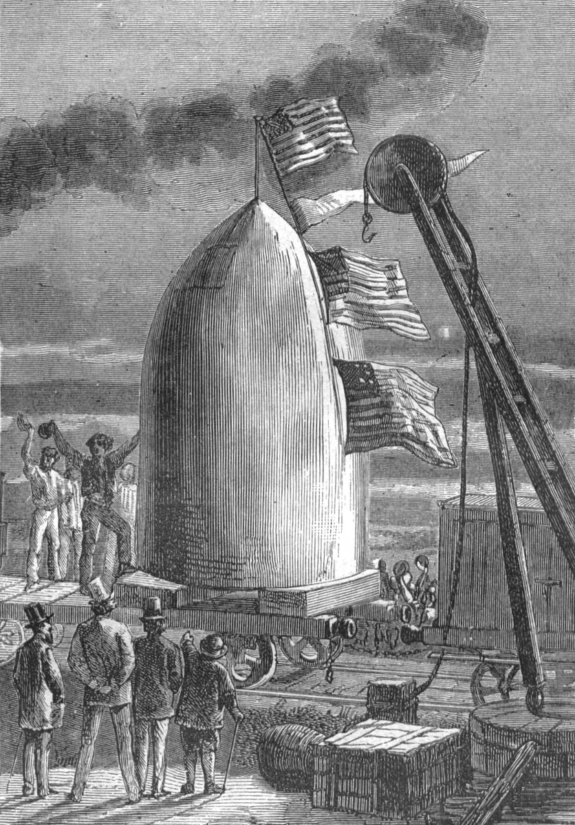 Jules Verne's Moon Projectile Loaded at Tampa – From Earth to Moon 1870s