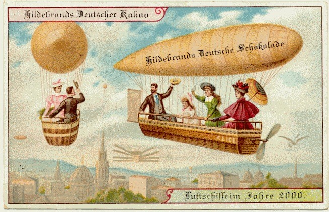 Hildebrands 'Luftschiffe im Jahre 2000' Airship Trading Card, c.1900