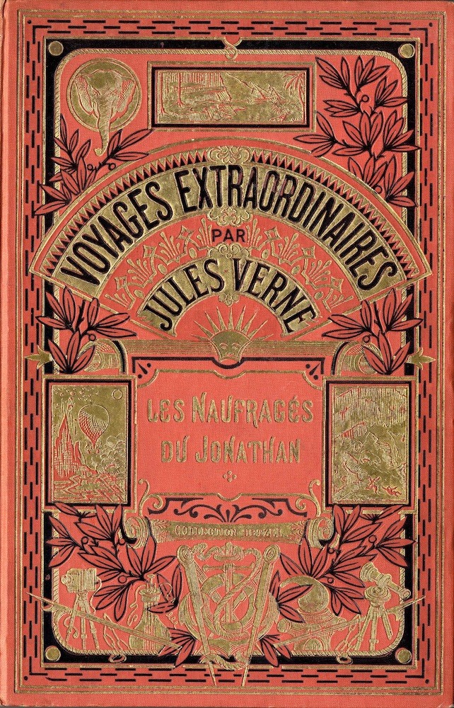 Jules Verne 'Les Naufragés du Jonathan' Hetzel Voyages Extraordinaires Book Cover