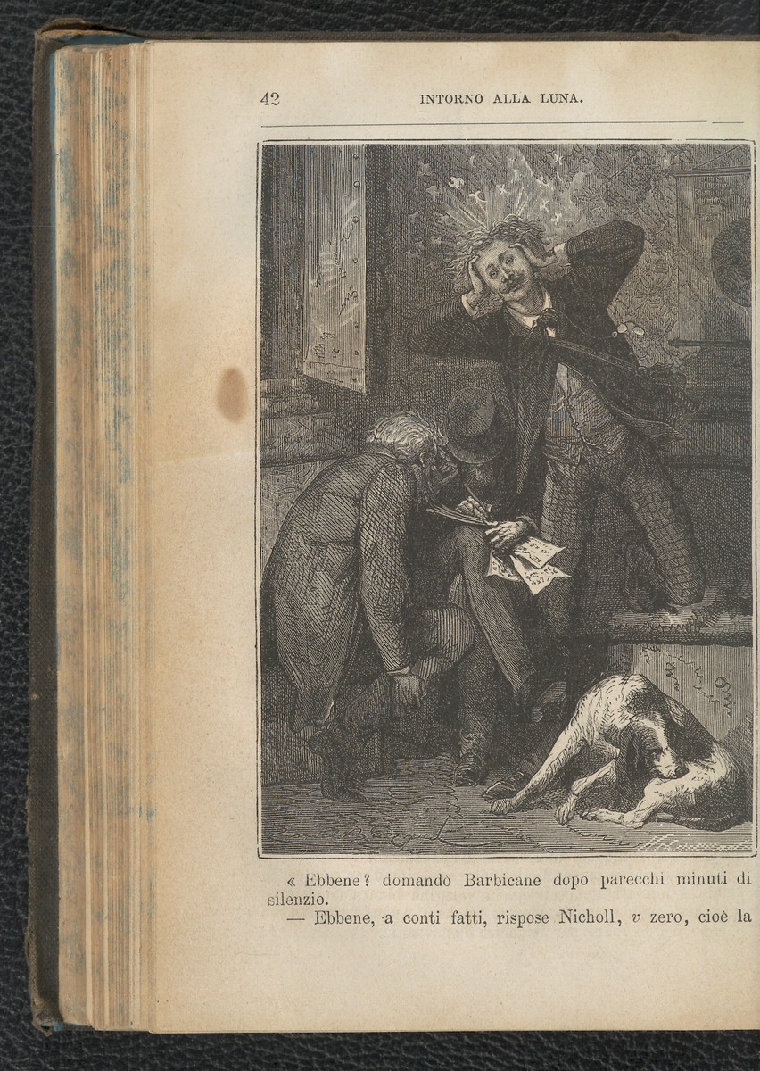 Around the Moon: Barbicane & Nicholl Calculate Velocity, Jules Verne 1870s