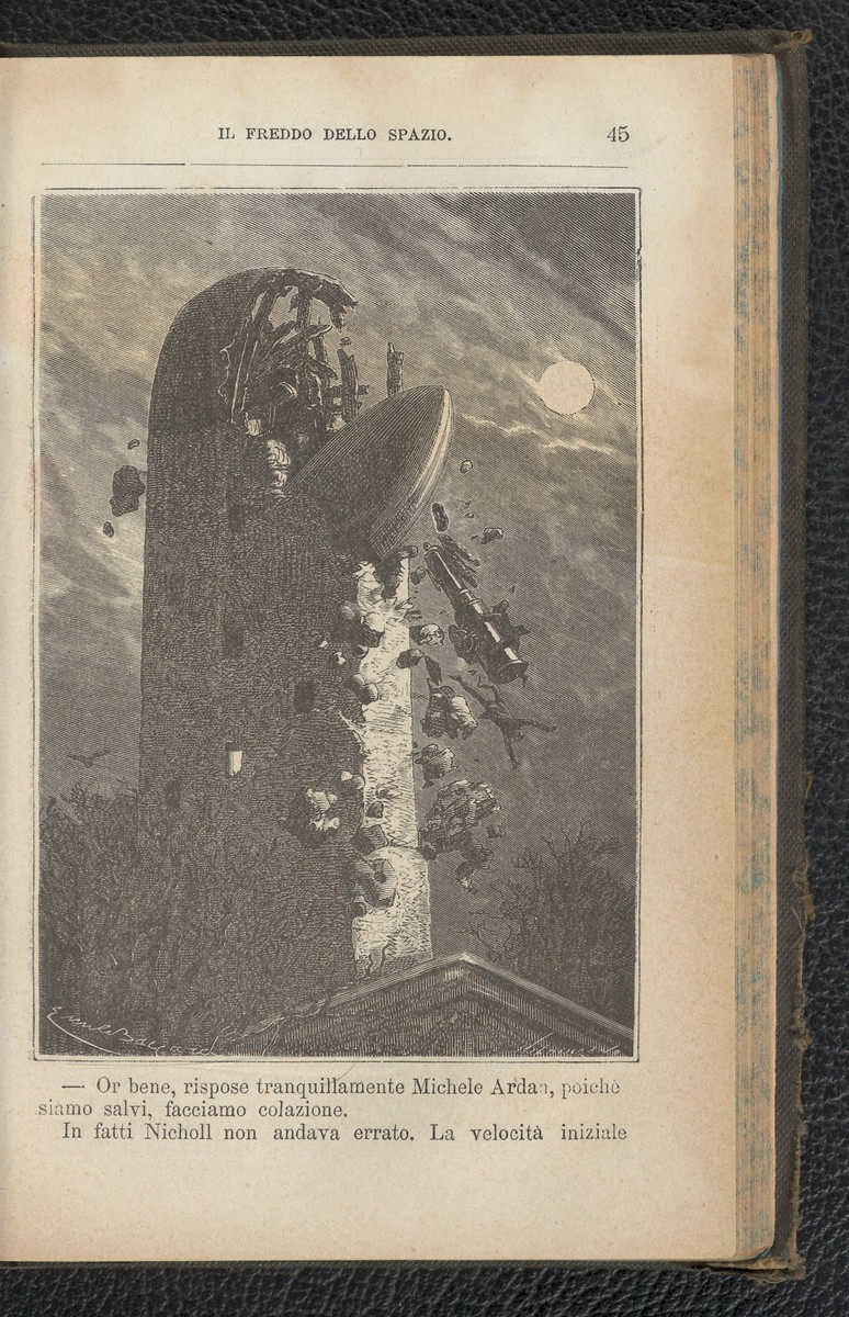 Jules Verne's Lunar Projectile Launch — Victorian Engraving, De la Terre à la Lune