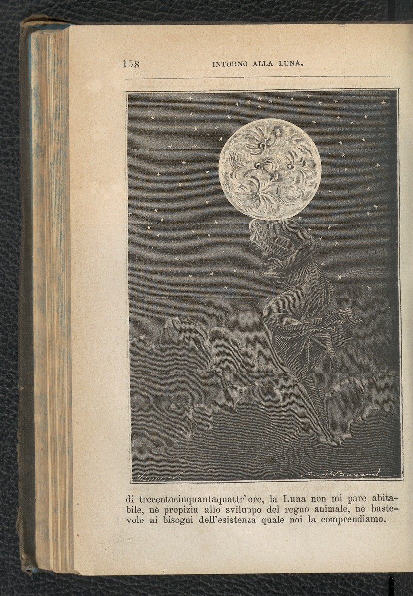 Émile Bayard's Moon Goddess — Intorno alla Luna, Jules Verne Italian Edition