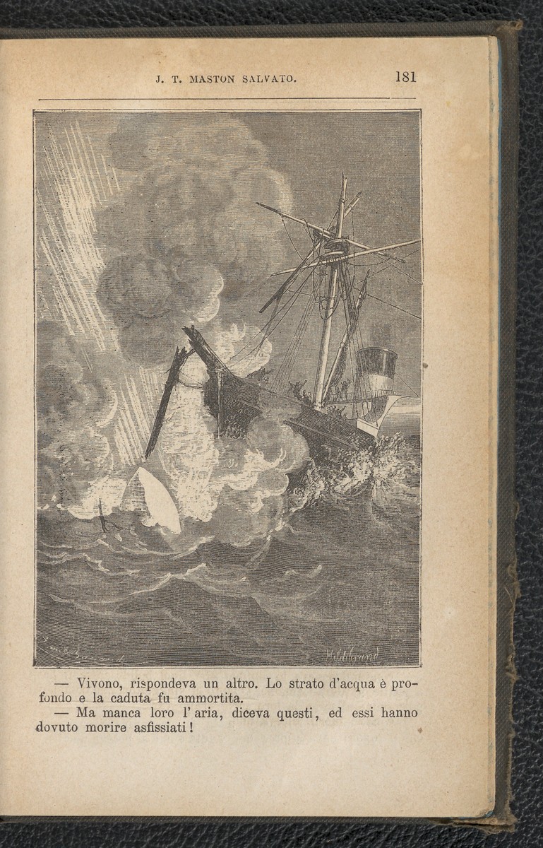 Jules Verne's Sans Dessus Dessous: Ship Caught in Catastrophic Explosion, Italian Edition