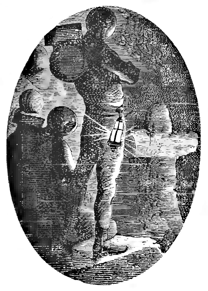 Giant Alien Creature Threatens Humans – Victorian Sci-Fi Engraving 1890s