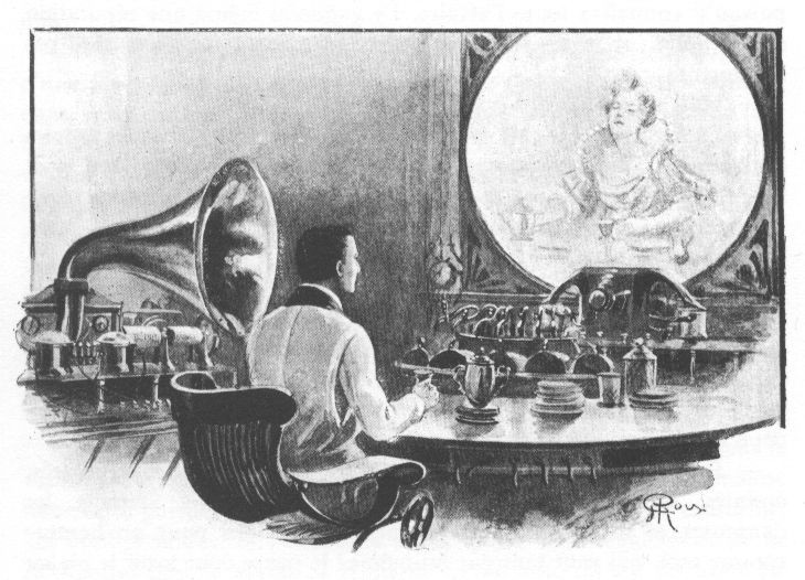 Albert Robida's Telephonoscope Vision: Home Entertainment of the Future, c.1890