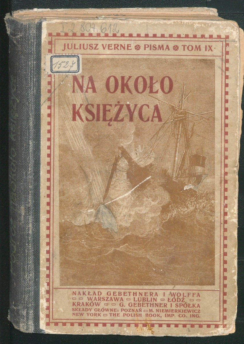Jules Verne 'Around the Moon' Polish Edition — Splashdown Scene Cover
