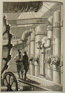 Jules Verne's Industrial Underworld — Victorian Engraving of Subterranean Machinery