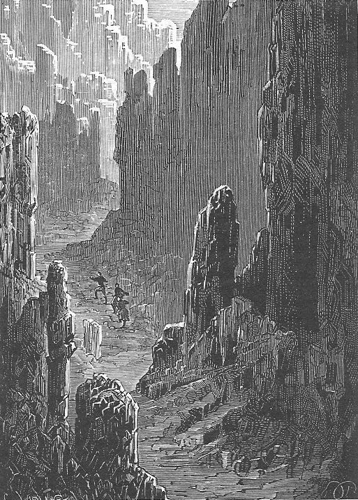 Gustave Doré's Subterranean Chasm — Journey to the Center of the Earth, c.1864