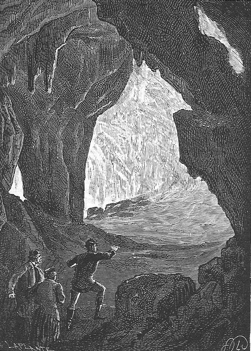 Jules Verne's Journey to the Center of the Earth — Édouard Riou Cave Engraving