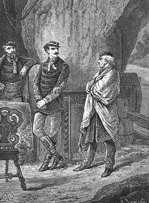 Jules Verne Underground Cave Scene — Victorian Engraving, c.1860s-1870s