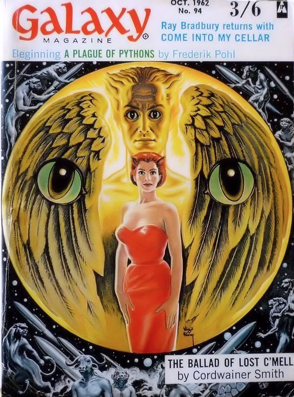 Virgil Finlay's Winged Alien Oracle, Galaxy Magazine Oct 1962 No. 94