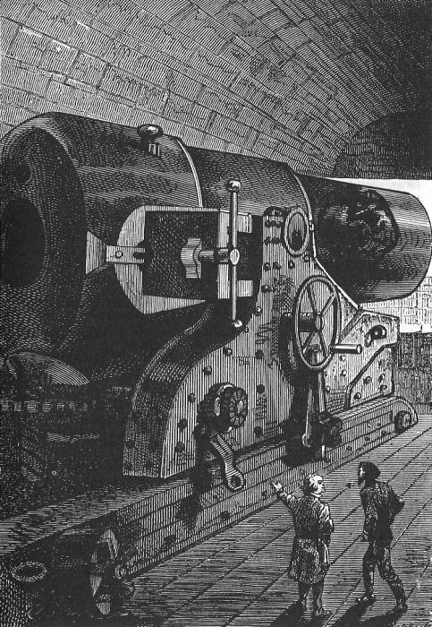 Colossal Underground Cannon – Léon Benett, The Begum's Fortune (1879)