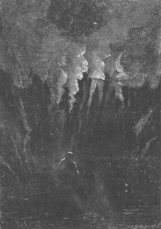 Jules Verne's Mysterious Island — Volcanic Eruption Engraving, 1870s