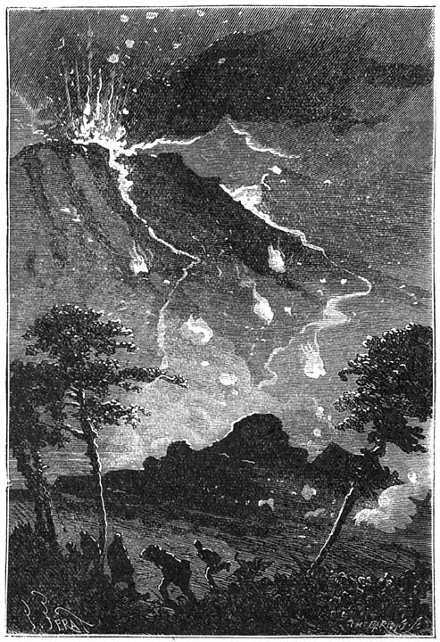 Jules Verne's Volcanic Apocalypse — Riou Engraving, c.1870s