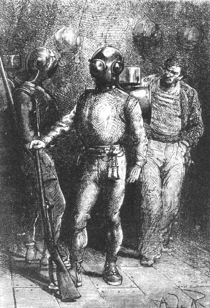Verne's 20,000 Leagues: Captain Nemo's Diving Suit Preparation, 1870s