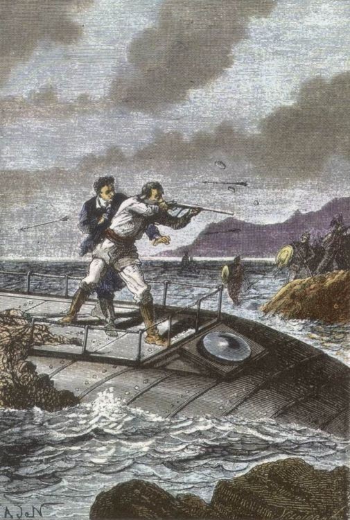Jules Verne's Nautilus Deck Scene — 20,000 Leagues Under the Sea
