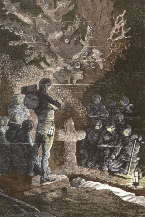 Twenty Thousand Leagues Under the Sea – Divers in Underwater Cave, de Neuville & Riou