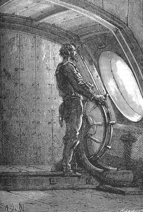 Captain Nemo at the Helm of the Nautilus – Verne's 20,000 Leagues