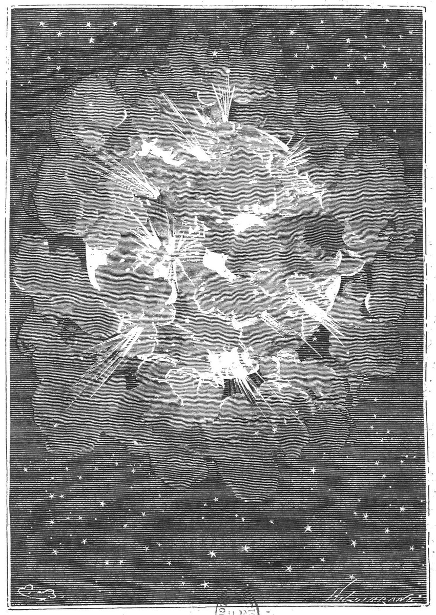 Lunar Explosion — Émile Bayard for Verne's 'Autour de la Lune' c.1870