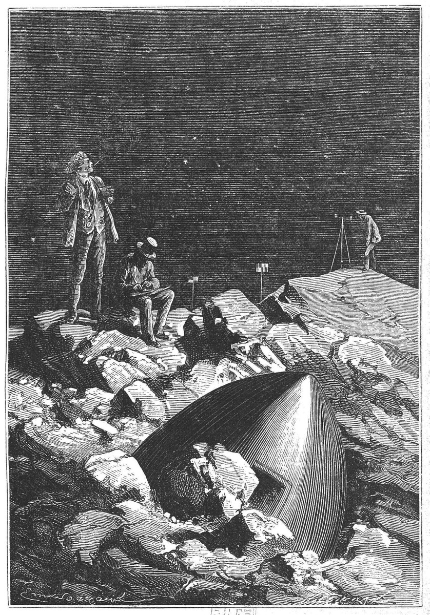 Émile Bayard's Explorers on the Moon — Jules Verne 'Around the Moon' 1870