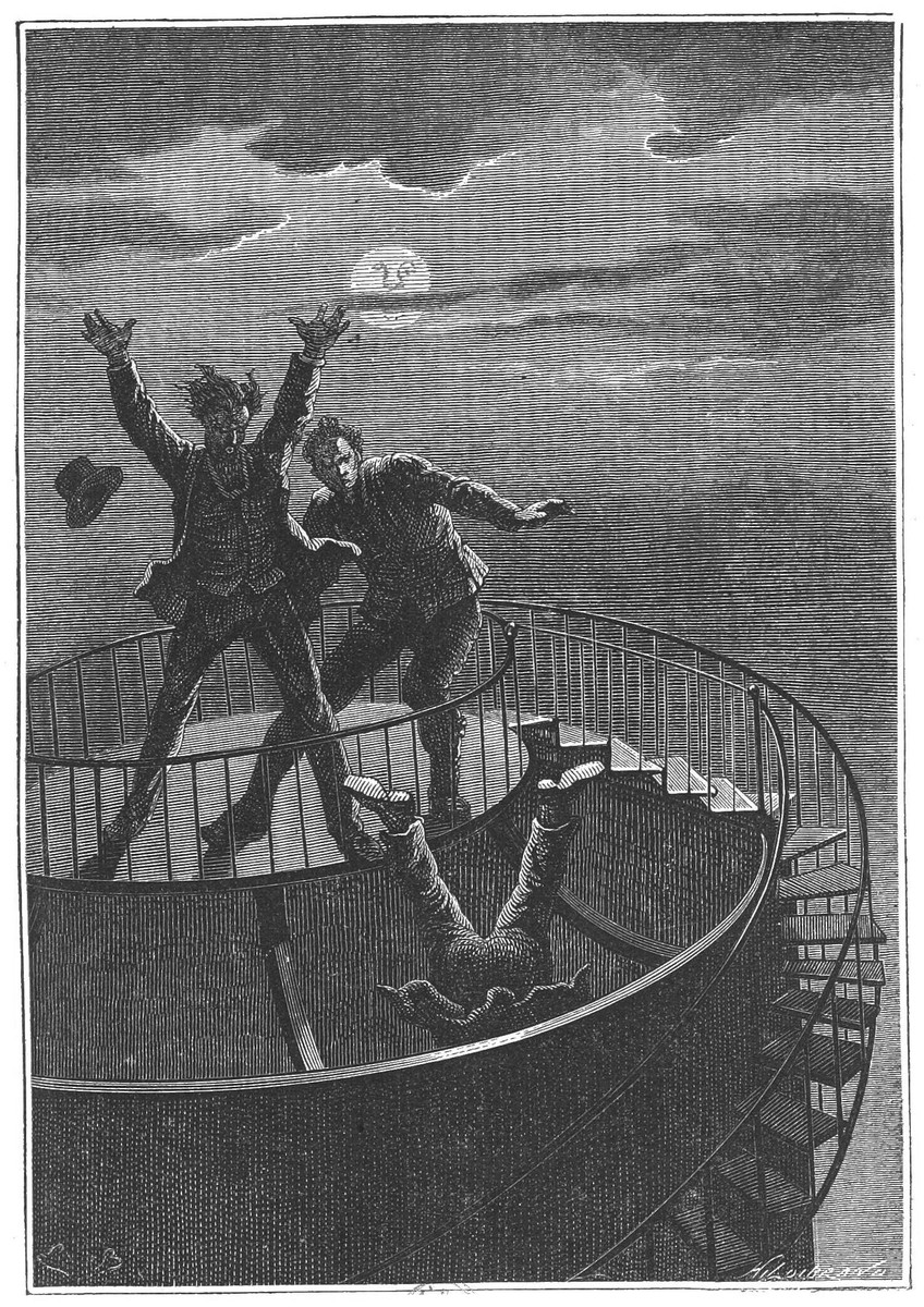 Jules Verne's Around the Moon — Passengers Buffeted Atop the Projectile